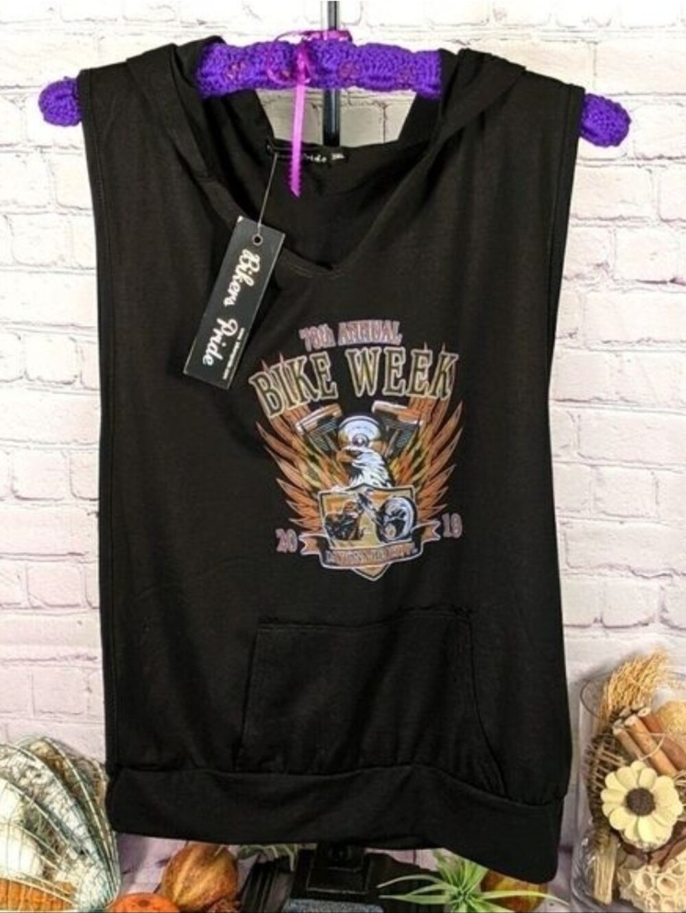 Biker's Pride Biker Chick Hoodie T-Shirt Tee